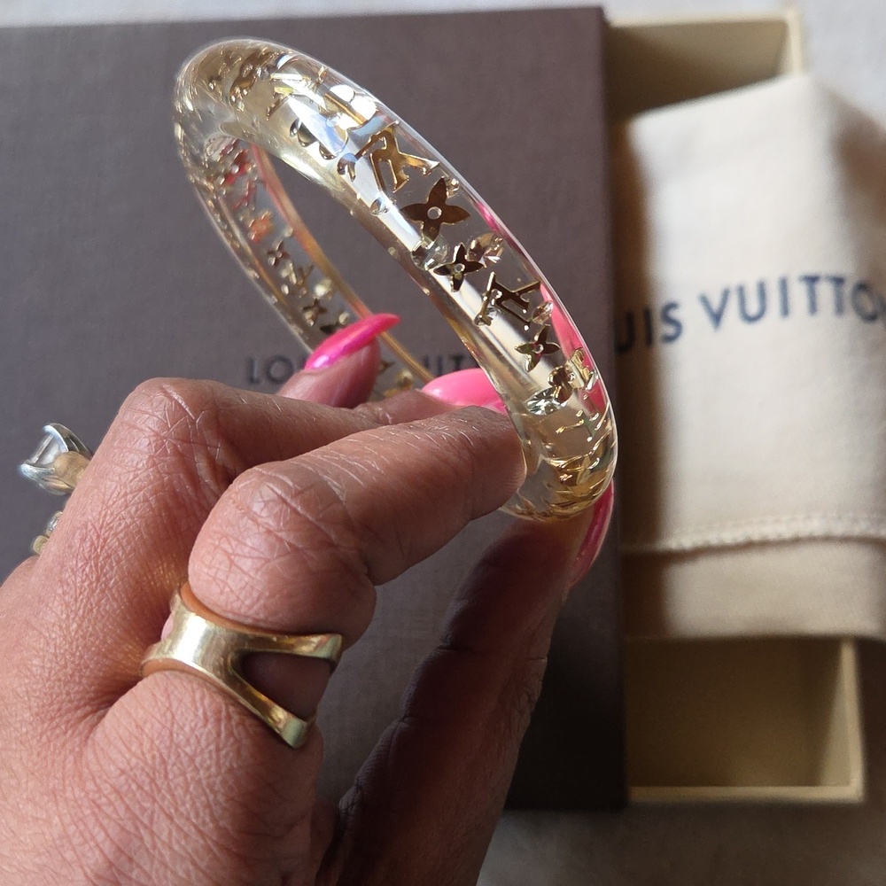 Louis Vuitton Clear and Gold Bangle (Full Inclusion) Size 6.5 - Picture 3 of 5